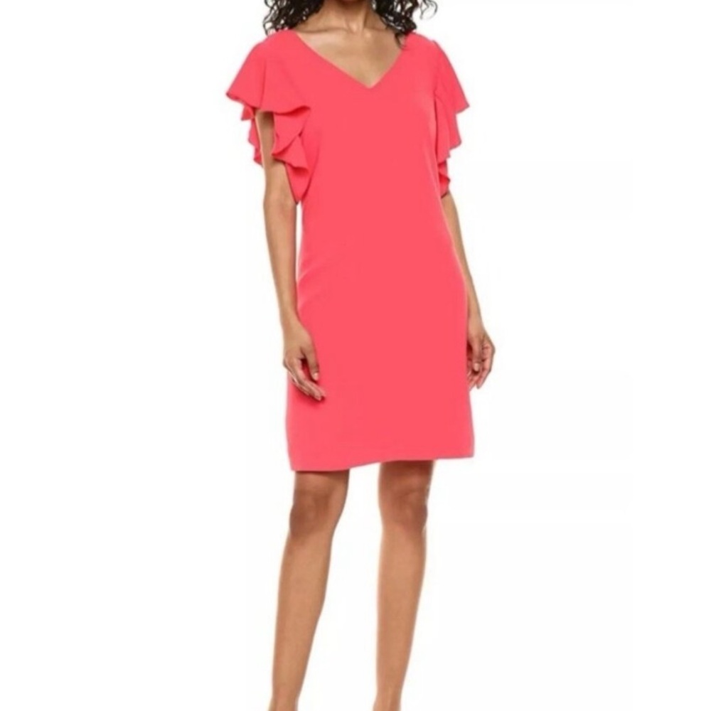 Trina Turk - Ruffle Sleeve Dress in Coral, XS
